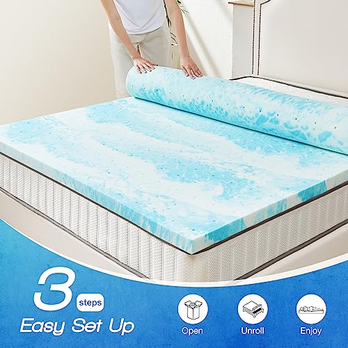 Sweetcrispy 3-Inch Cooling Gel Memory Foam Mattress Topper - Twin Size