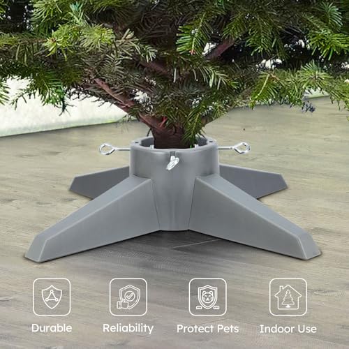 Sturdy Christmas Tree Stand for Live Trees Up to 8ft - Tool-Free Base