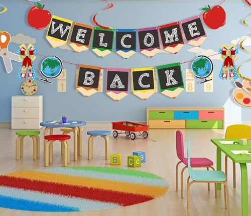 Welcome Back to School Wreath Bow - Large Burlap Decor for Door & Wall