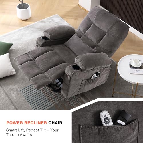 Power Lift Recliner Chair with Massage, Lumbar Heat, and USB Port