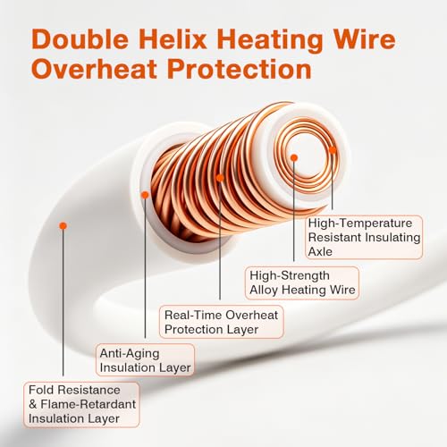 Soft Flannel Electric Heating Blanket - 50"x60", 9 Heat Levels, Auto Off, Machine Washable, Beige