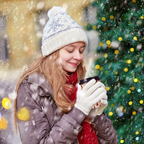 Hushee 100 Set 12 oz Christmas Disposable Coffee Cups with Black Lids