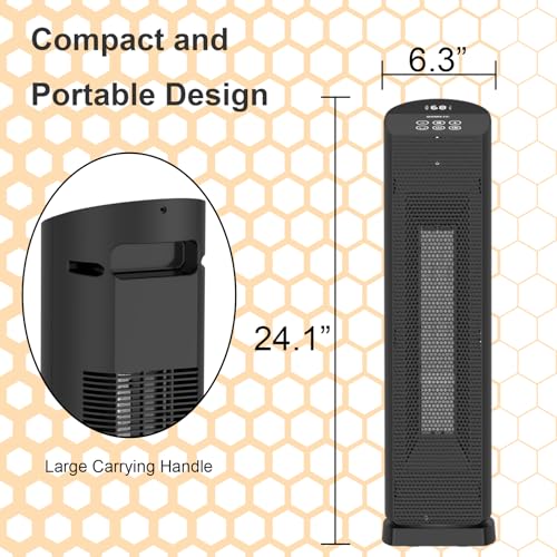 24-Inch 1500W Ceramic Space Heater with Remote and Oscillation