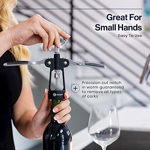 HiCoup Wing Corkscrew Wine & Beer Bottle Opener - Easy to Use, Ergonomic Design