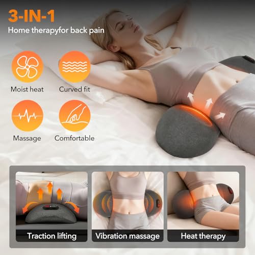 Electric Lumbar Massage Pillow with Heat - Deep Tissue Relief for Back Pain