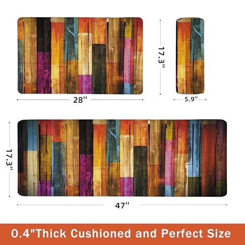 Anti-Fatigue Kitchen Mat Set, Cushioned Waterproof Floor Rugs - 2 Piece