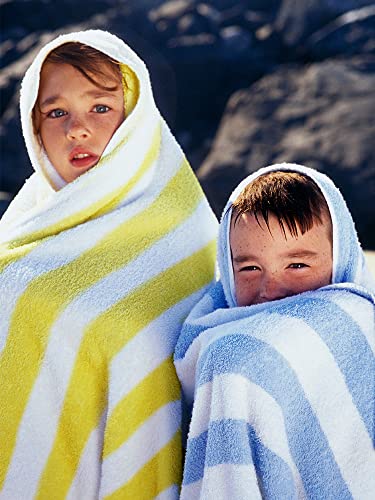 100% Cotton Turkish Beach Towels - 30x60 Inch Striped Pool Set (4-Pack)