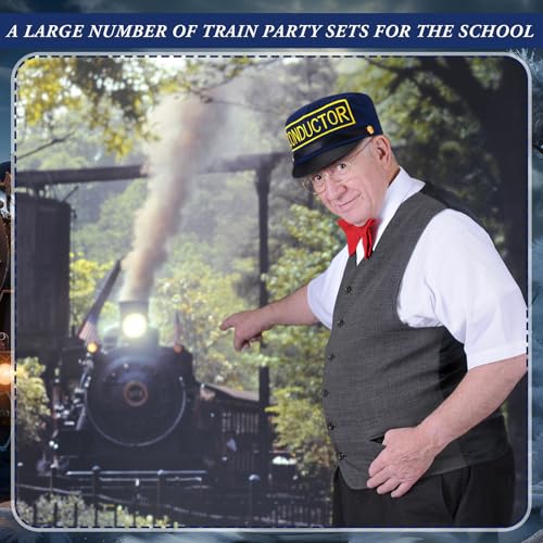 Newcotte Navy Blue Christmas Train Conductor Hat Adult Costume – Size 4