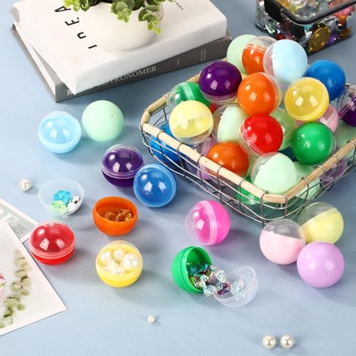 HyDren 60 Pcs Round 2 Inch Colorful Vending Machine Capsules - Clear Ball Capsules (Round)