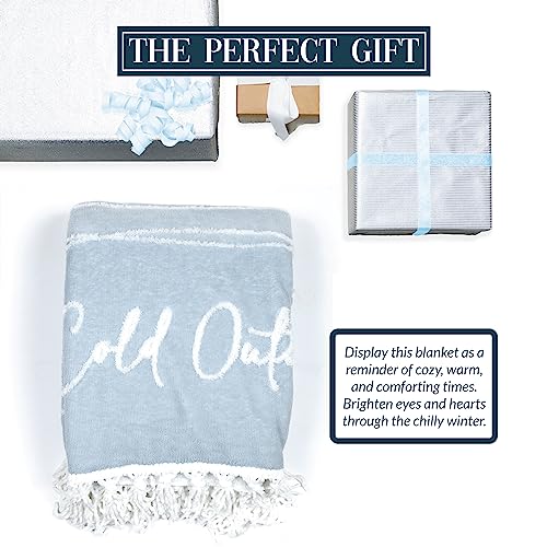 Baby It's Cold Outside Luxury Sherpa Throw Blanket 50x60 with Tassels - Holiday Home Decor