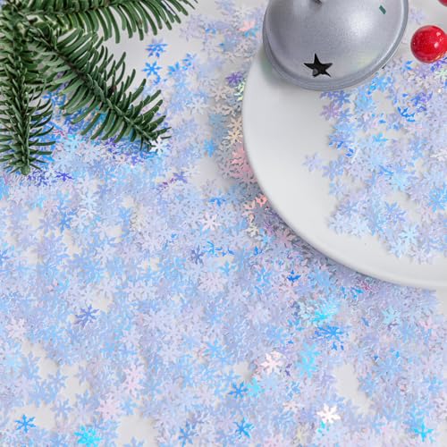 Iridescent Snowflake Confetti 2000pcs 50g Glitter Table Scatter for Christmas Decor