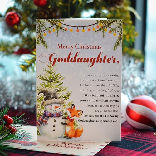 BlinkWishes Goddaughter Christmas Card – Goddaughter Edition with Envelope & Seal