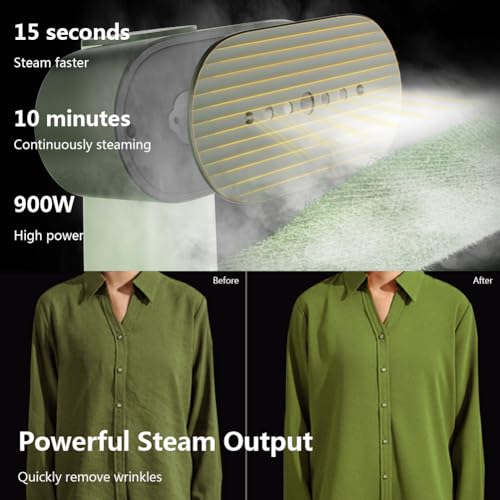 Nexdoo G6 Portable 2-in-1 Clothes Steamer & Iron, 900W Lightweight Travel Garment Steamer, Green