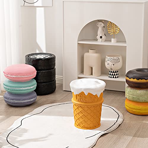 Sweetheart Cookie Food-Shaped Resin Shoe Stool - Retro Decorative Footrest for Home