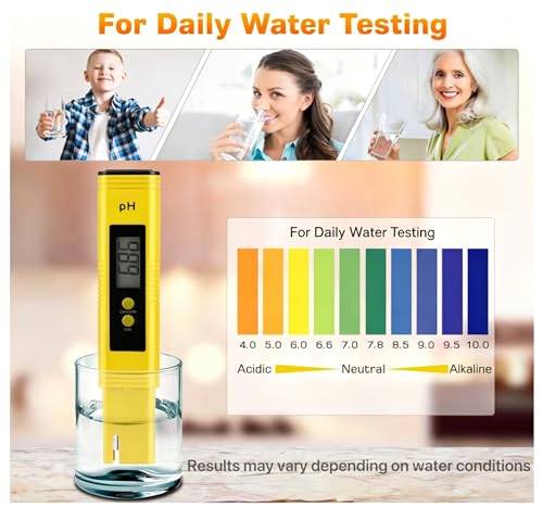 Digital pH Meter Water Tester High Accuracy Pocket Size Yellow