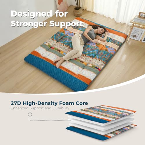 2.5-Inch Foldable Japanese Floor Mattress with Washable Cover