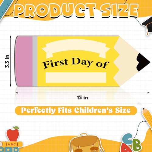First and Last Day of School Chalkboard Sign - Pencil-Shaped Reusable Board