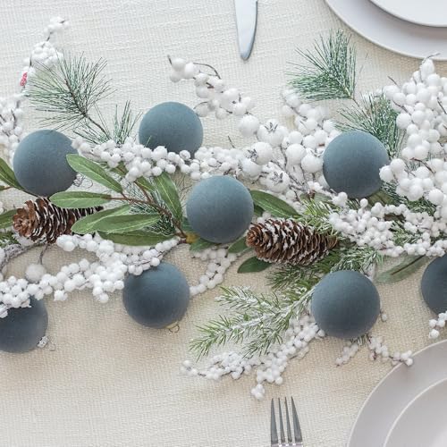Lux Gray Velvet Christmas Balls 25-Pack | Flocked Holiday Ornaments by KI Store