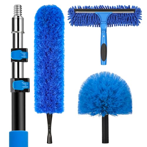 20 Ft High Reach Duster Kit with 5-12 Ft Extension Pole & Squeegee