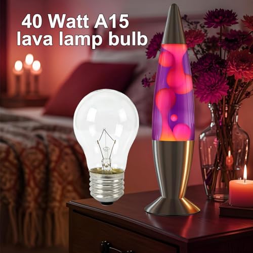 A15 Oven Light Bulb 40W E26 Base, Heat Resistant for Appliance - 4 Pack