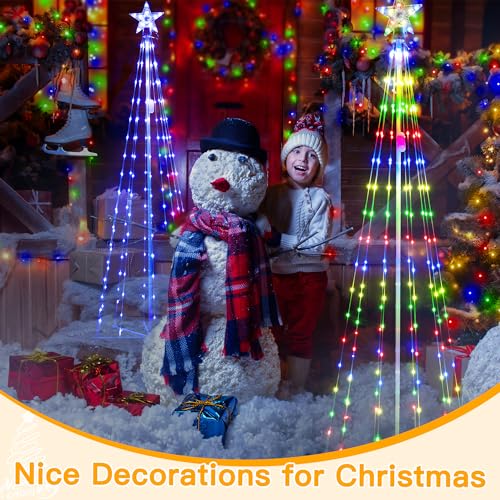 Ollny Multicolor 6FT LED Christmas Tree Lights 34 Modes Waterproof Outdoor String with Remote