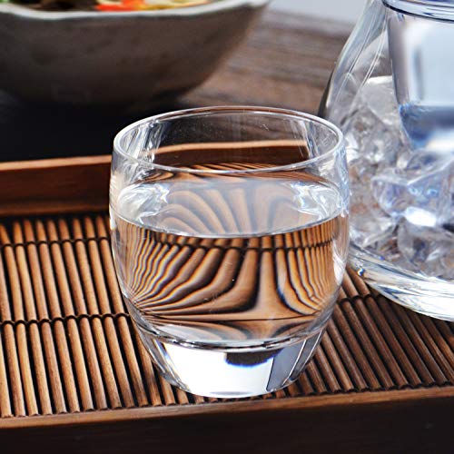 Toyo Sasaki Glass Cold Sake Cup Set of 6 3.4 fl oz (100 ml) Made in Japan, Dishwasher Safe, 2.4 inch Size