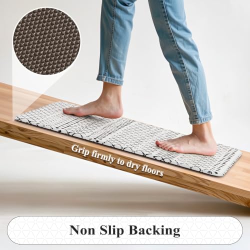 2-Piece Cushioned Anti-Fatigue Kitchen Mat Set, Waterproof Non-Slip Rugs