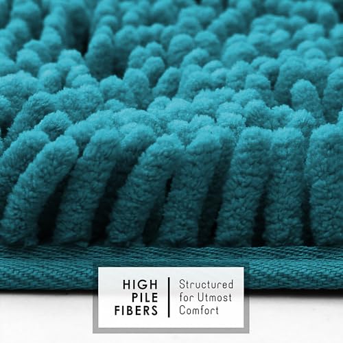 Hearth & Harbor Chenille Bathroom Rug Set, Non-Slip Quick Dry Bath Mats