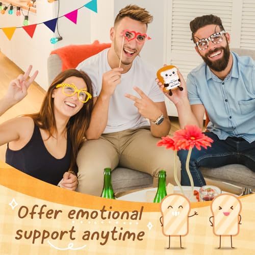 Mini Handmade Crochet Toast Plushie with Card - Funny Housewarming Gift