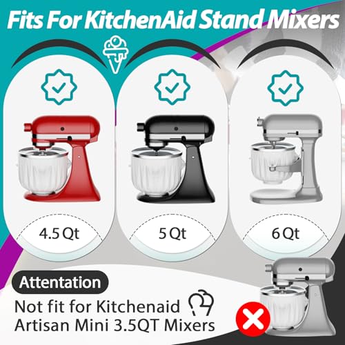 Ice Cream Maker Mixing Paddle & Drive Assembly Set for Stand Mixers