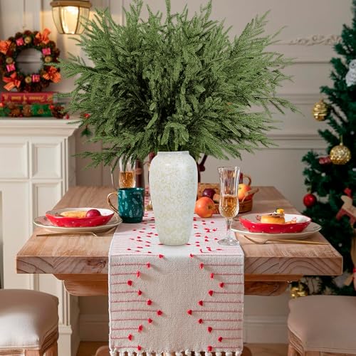 BIGFIS 6 Pack Artificial Norfolk Pine Branches 36-inch Faux Greenery for Christmas Decorations
