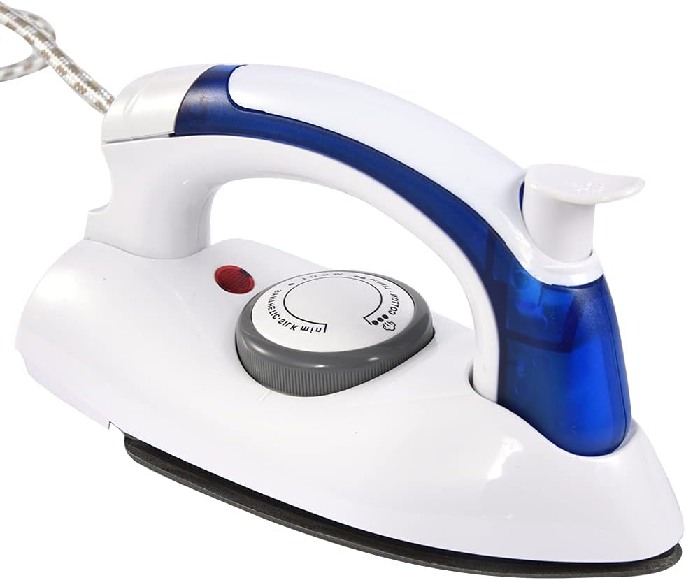 Skiennix Portable Foldable Steam Iron - Handheld Mini Iron with Temperature Control & Nonstick Sole Plate | Ideal for Home & Travel