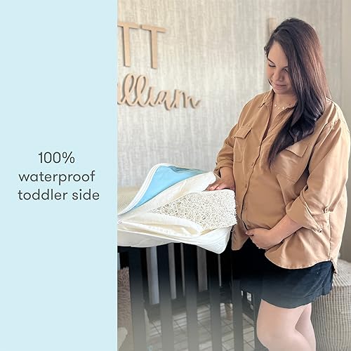 Breathable & Washable Waterproof Crib Mattress - 2-Stage Support, Grey