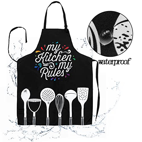 Adjustable Waterproof Kitchen Apron with 2 Pockets for Cooking