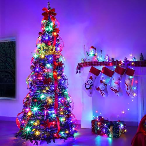 6.5 Ft Collapsible Prelit Christmas Tree with Dual Color Change & 8 Lighting Modes