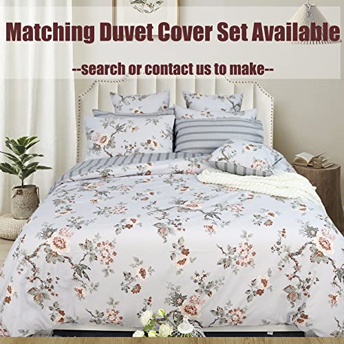 100% Cotton Twin XL Sheet Set - Vintage Floral & Bird Print (4-Piece)
