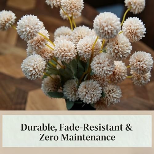 Artificial Chrysanthemum Flowers with Modern Ceramic Vase Set of 3