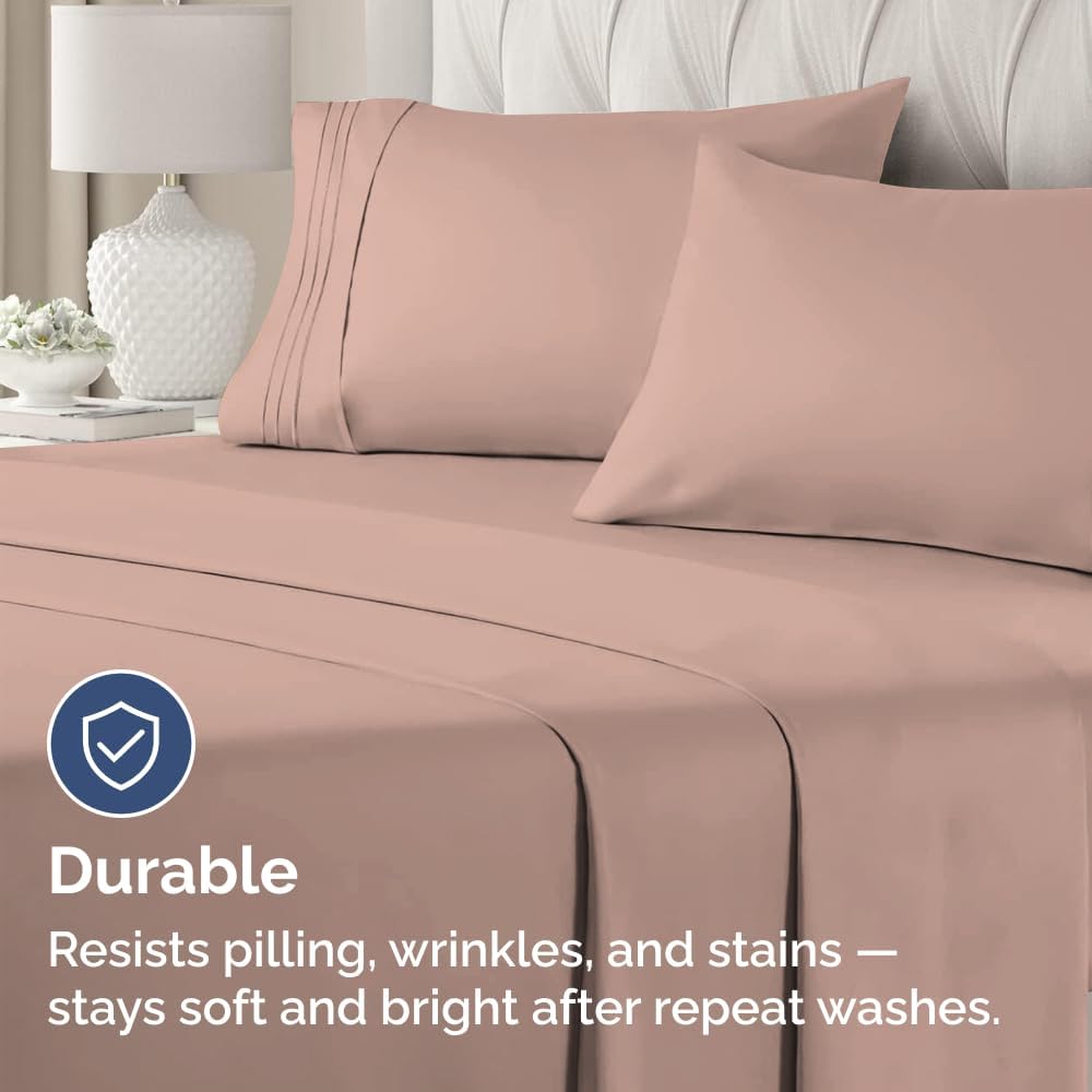 Skiennix Standard Pillow Cases Set of 4 - Ultra Soft Hotel Quality Covers - Machine Washable Mauve