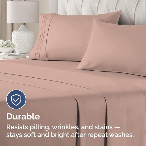 King Standard Pillow Cases - Soft Hotel Quality Covers for Comfy Bedding | 4-Piece Set in Mauve
