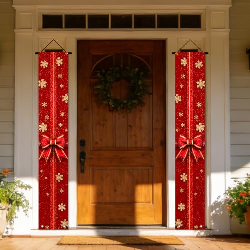 Nuxovilar Merry Christmas 2Pcs Door Cover Banner VC04895 71x12 in Polyester