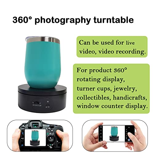 360-Degree Motorized Rotating Display Stand for Tumblers, 4.72-Inch