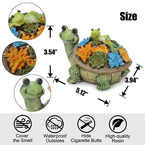 Turtle Resin Ashtray with Lid, Windproof Outdoor Cigarette Ash Tray