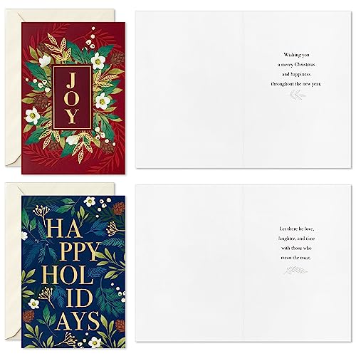 Hallmark Bulk Boxed Christmas Card Assortment, Elegant Jewel-Tone Floral Assortment (72 Cards and Envelopes)