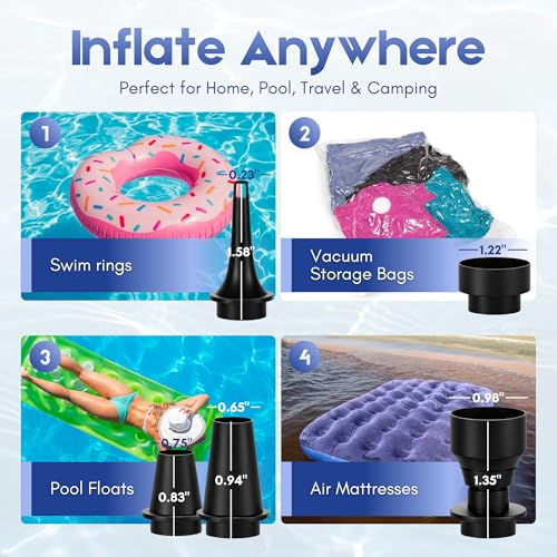 Portable Electric Air Pump for Fast Inflation of Inflatables