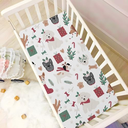 CaTaKu Multicolor Mini Crib Sheet 28x52x9in Fitted, 95% Polyester 5% Spandex