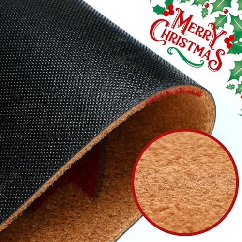 Christmas Red Bow Welcome Door Mat 17 x 29 Inches - Holiday Outdoor Rug