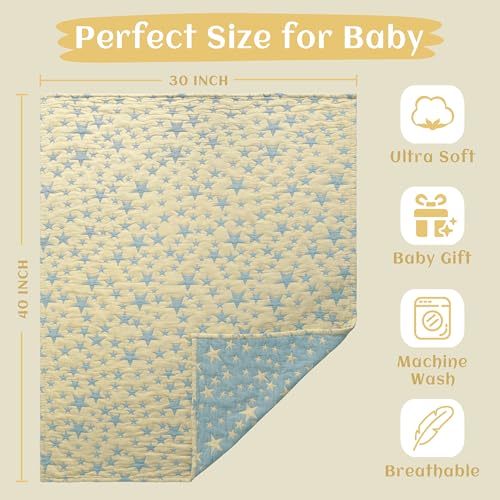 NTBAY 3-Layer Muslin Toddler Blanket - Breathable Cotton Baby Blanket (30x40)