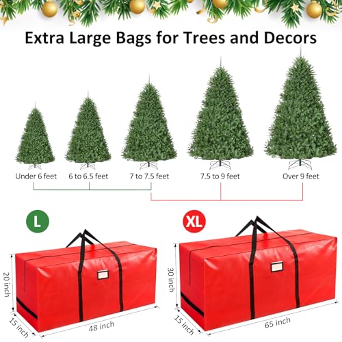 7.5 Ft Christmas Tree Storage Bag Waterproof Heavy Duty Red