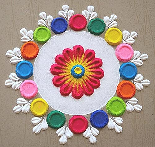 White Rangoli Powder for Diwali and Festival Decorations, 500g