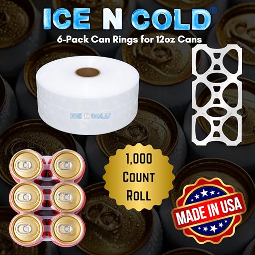 6-Pack Can Carriers for 12oz Beer and Soda Cans, 1000 Count Roll